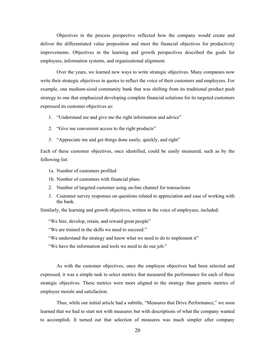 Conceptual Foundations of the Balanced Scorecard - Robert S. Kaplan, Harvard Business School, Page 21