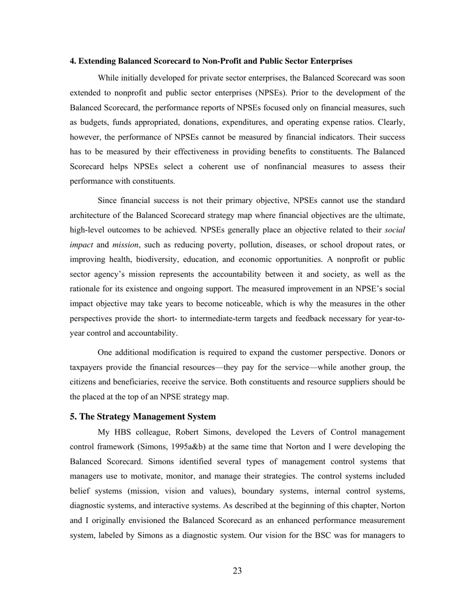 Conceptual Foundations of the Balanced Scorecard - Robert S. Kaplan, Harvard Business School, Page 24