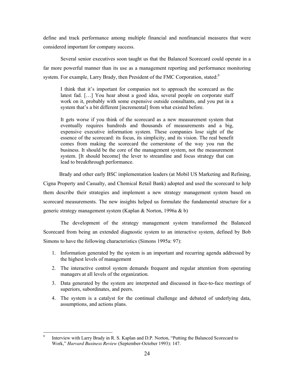 Conceptual Foundations of the Balanced Scorecard - Robert S. Kaplan, Harvard Business School, Page 25