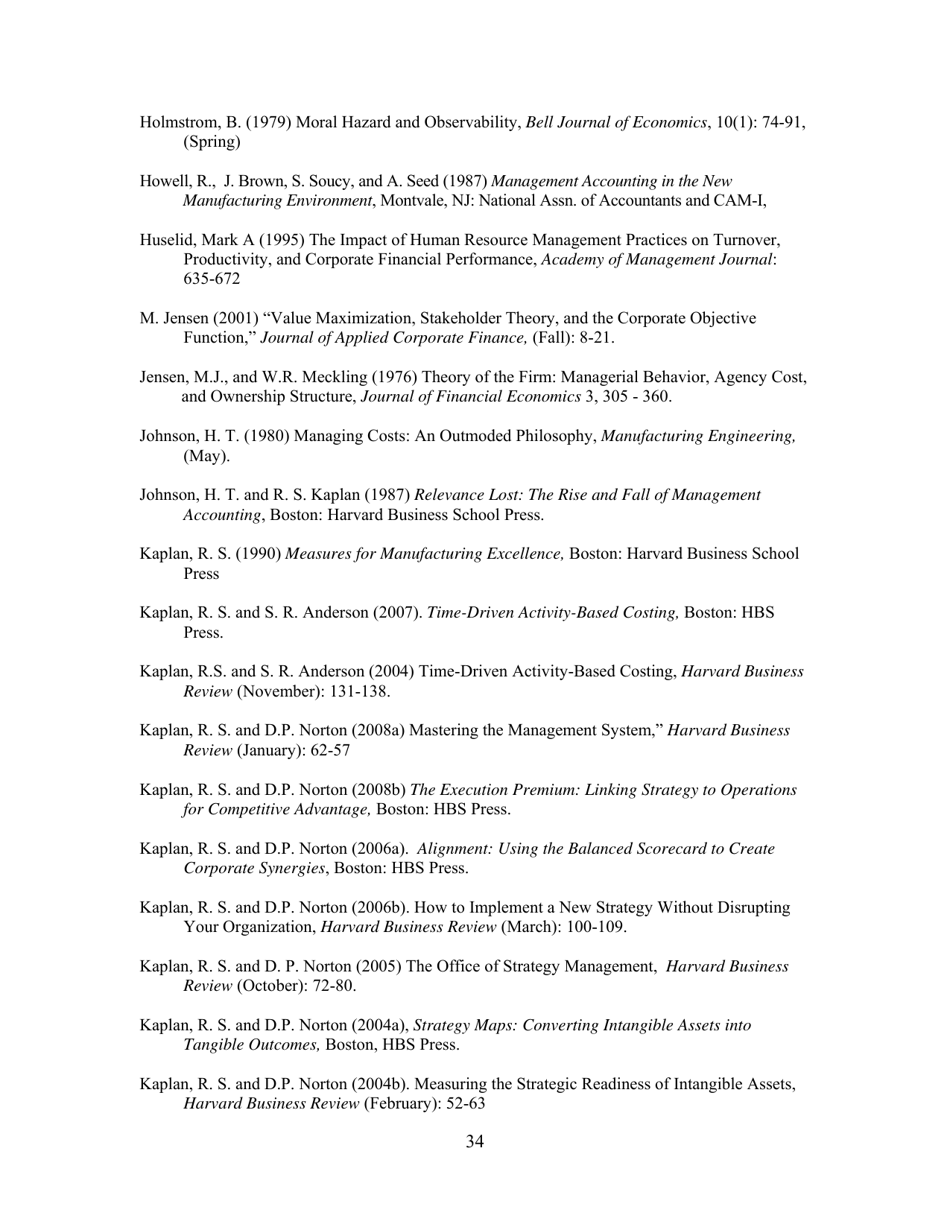 Conceptual Foundations of the Balanced Scorecard - Robert S. Kaplan, Harvard Business School, Page 35