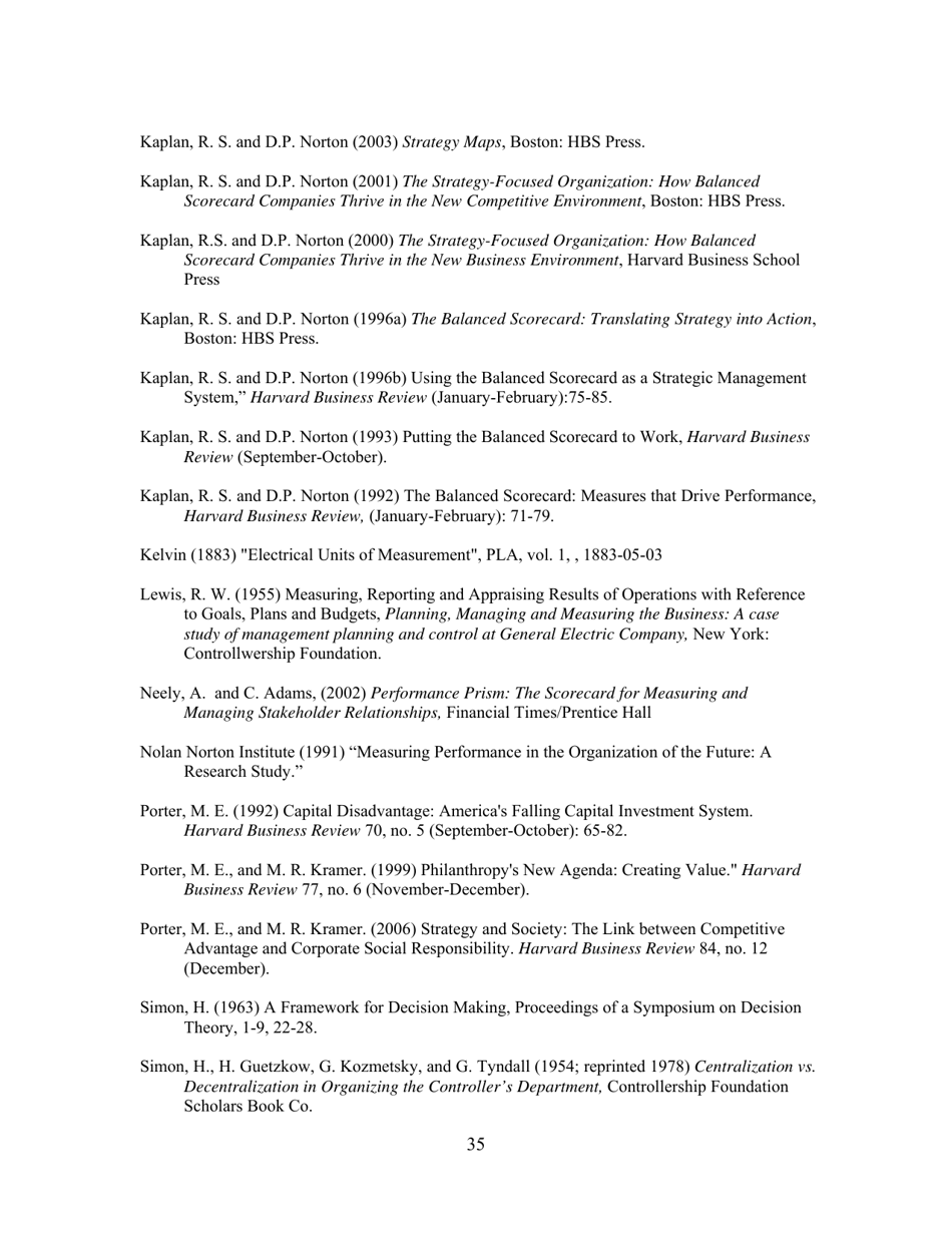Conceptual Foundations of the Balanced Scorecard - Robert S. Kaplan, Harvard Business School, Page 36