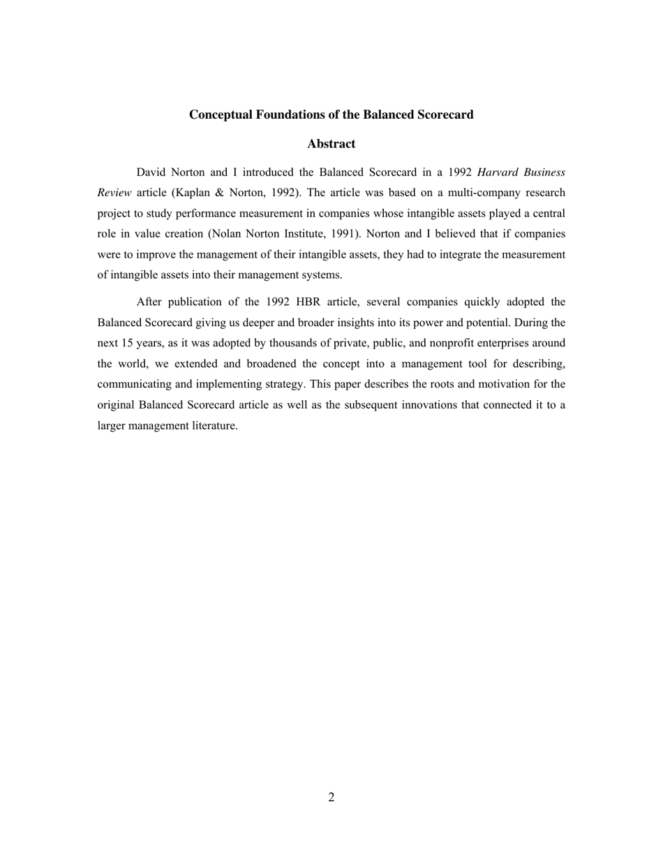 Conceptual Foundations of the Balanced Scorecard - Robert S. Kaplan, Harvard Business School, Page 3