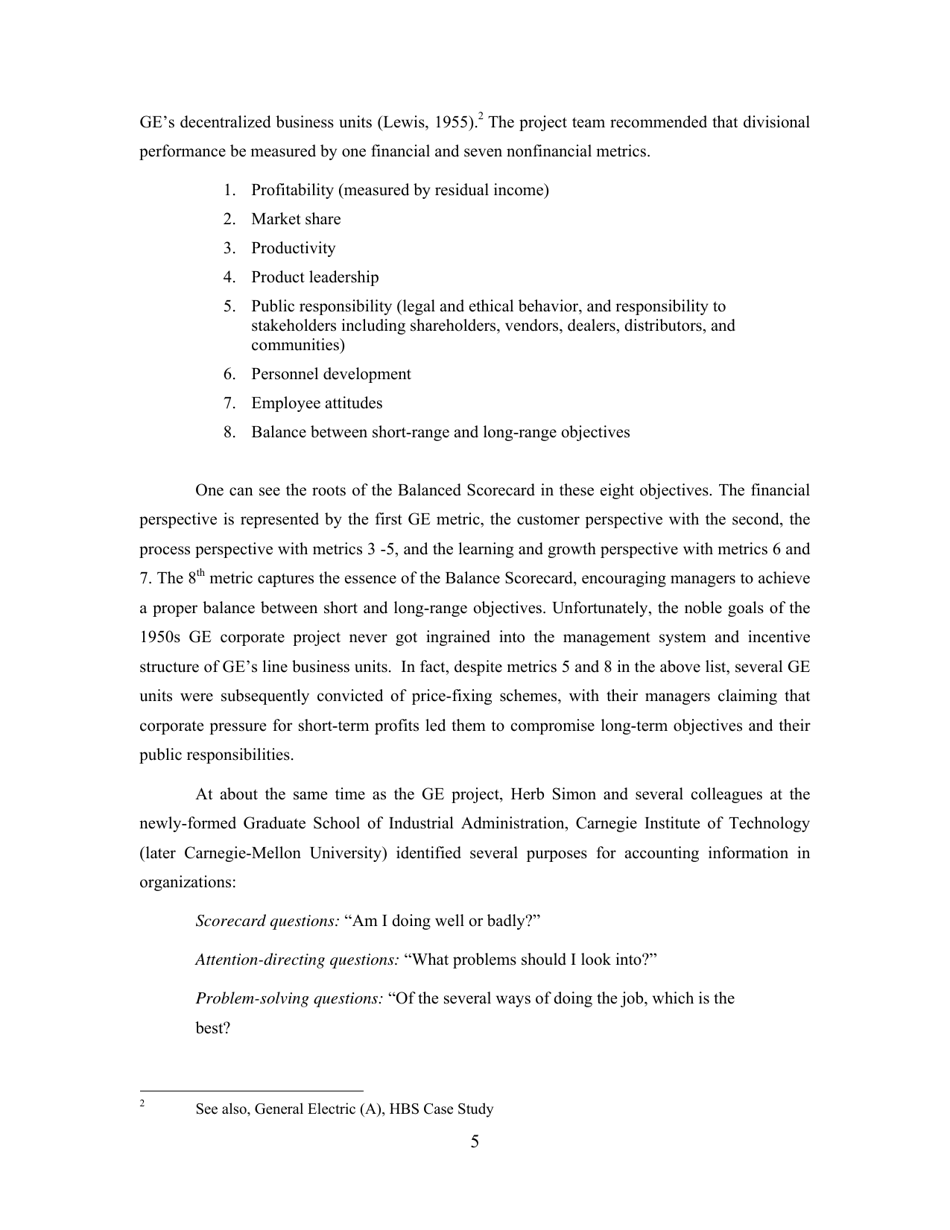Conceptual Foundations of the Balanced Scorecard - Robert S. Kaplan, Harvard Business School, Page 6