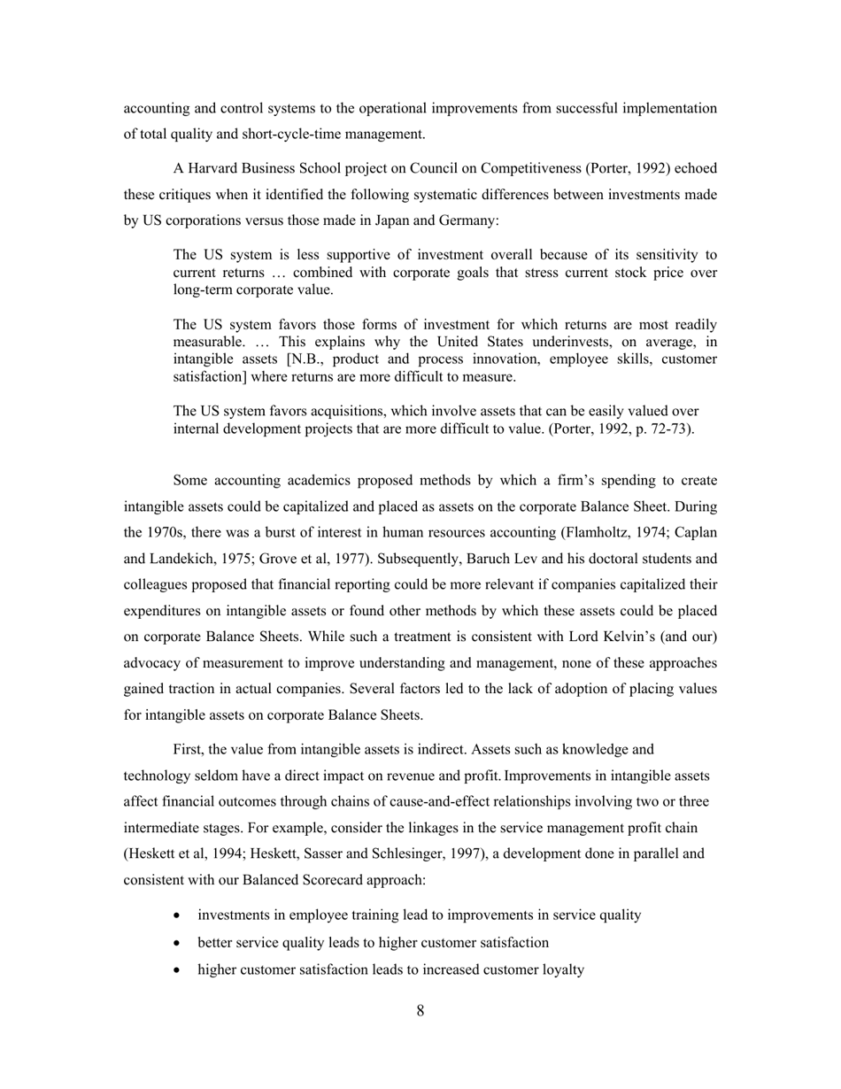 Conceptual Foundations of the Balanced Scorecard - Robert S. Kaplan, Harvard Business School, Page 9