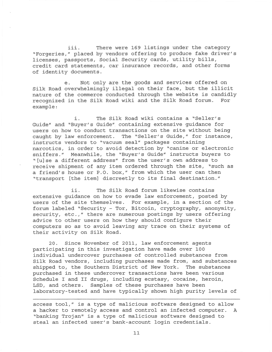 Sealed Complaint 13 Mag 2328: United States of America V. Ross William Ulbricht, Page 11