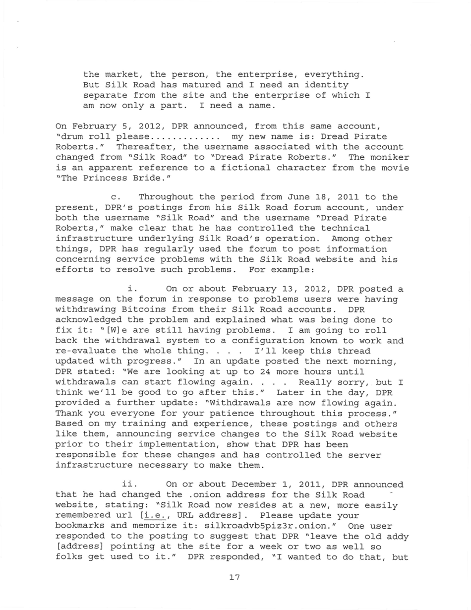 Sealed Complaint 13 Mag 2328: United States of America V. Ross William Ulbricht, Page 17