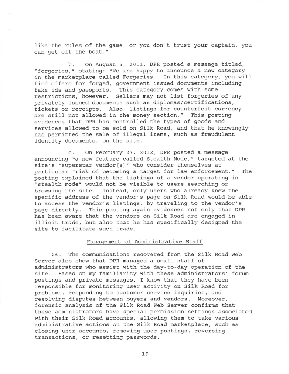 Sealed Complaint 13 Mag 2328: United States of America V. Ross William Ulbricht, Page 19