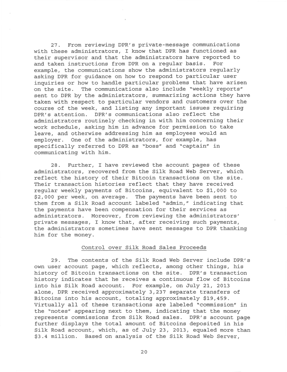 Sealed Complaint 13 Mag 2328: United States of America V. Ross William Ulbricht, Page 20