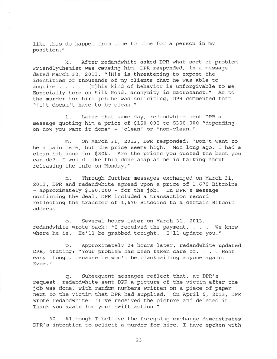 Sealed Complaint 13 Mag 2328: United States of America V. Ross William Ulbricht, Page 23