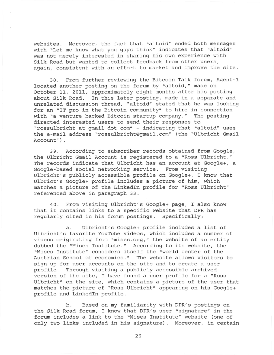 Sealed Complaint 13 Mag 2328: United States of America V. Ross William Ulbricht, Page 26
