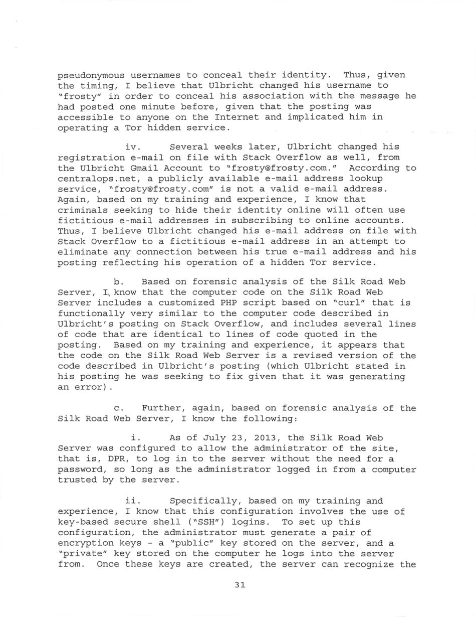 Sealed Complaint 13 Mag 2328: United States of America V. Ross William Ulbricht, Page 31