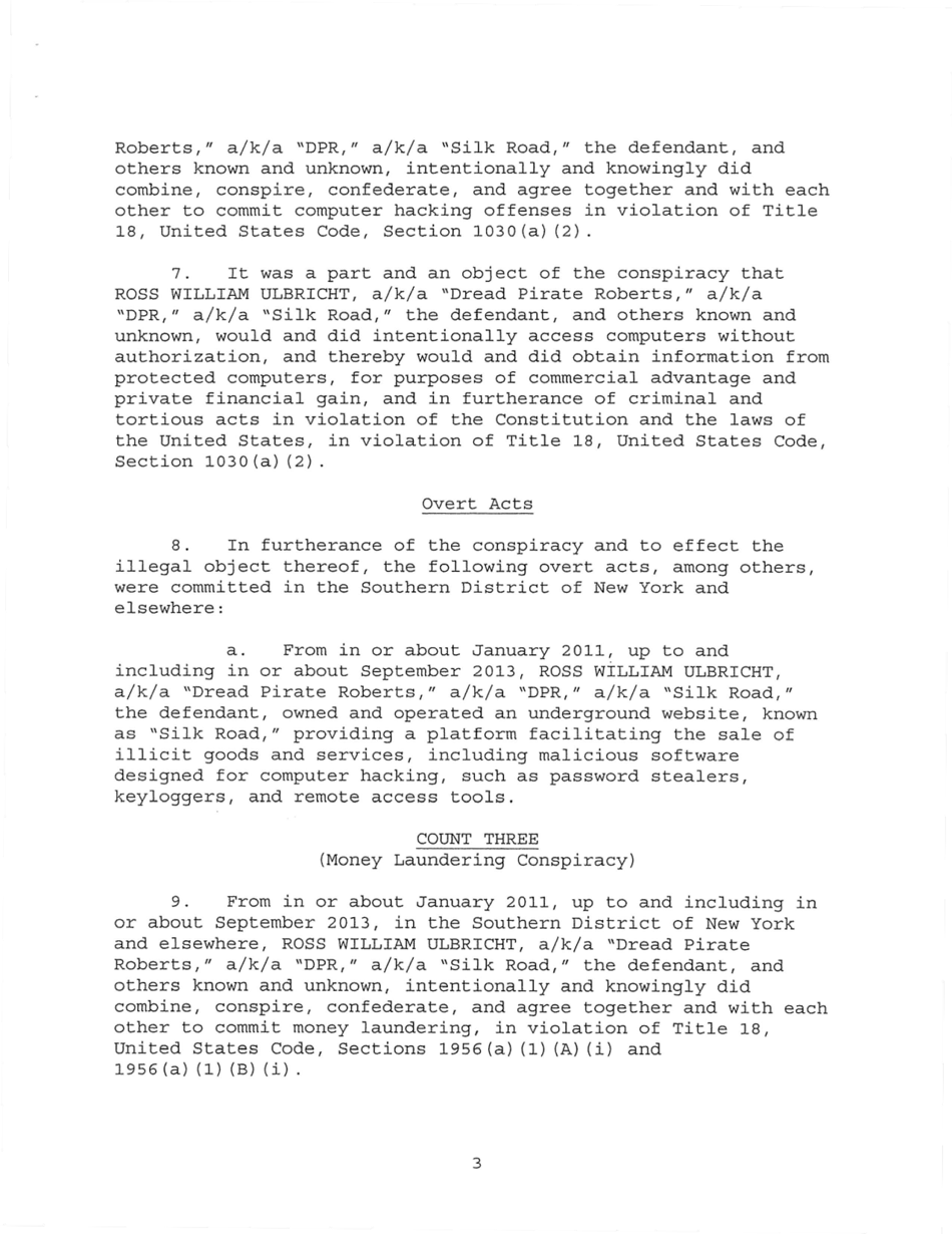 Sealed Complaint 13 Mag 2328: United States of America V. Ross William Ulbricht, Page 3
