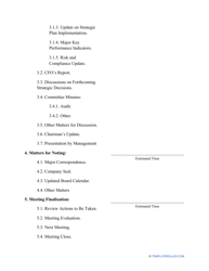 &quot;Board Meeting Agenda Template&quot;, Page 2