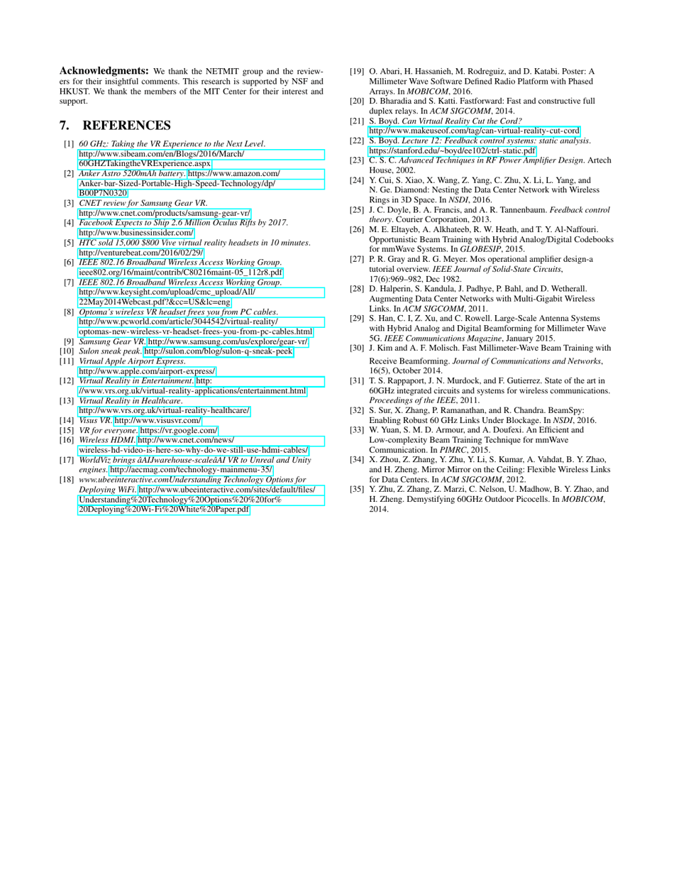 Cutting the Cord in Virtual Reality - Omid Abari, Dinesh Bharadia, Austin Duffield, Dina Katabi, Page 7