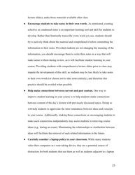 Notes on Note-Taking: Review of Research and Insights for Students and Instructors - Michael C. Friedman, Harvard University, Page 25