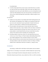 Notes on Note-Taking: Review of Research and Insights for Students and Instructors - Michael C. Friedman, Harvard University, Page 4