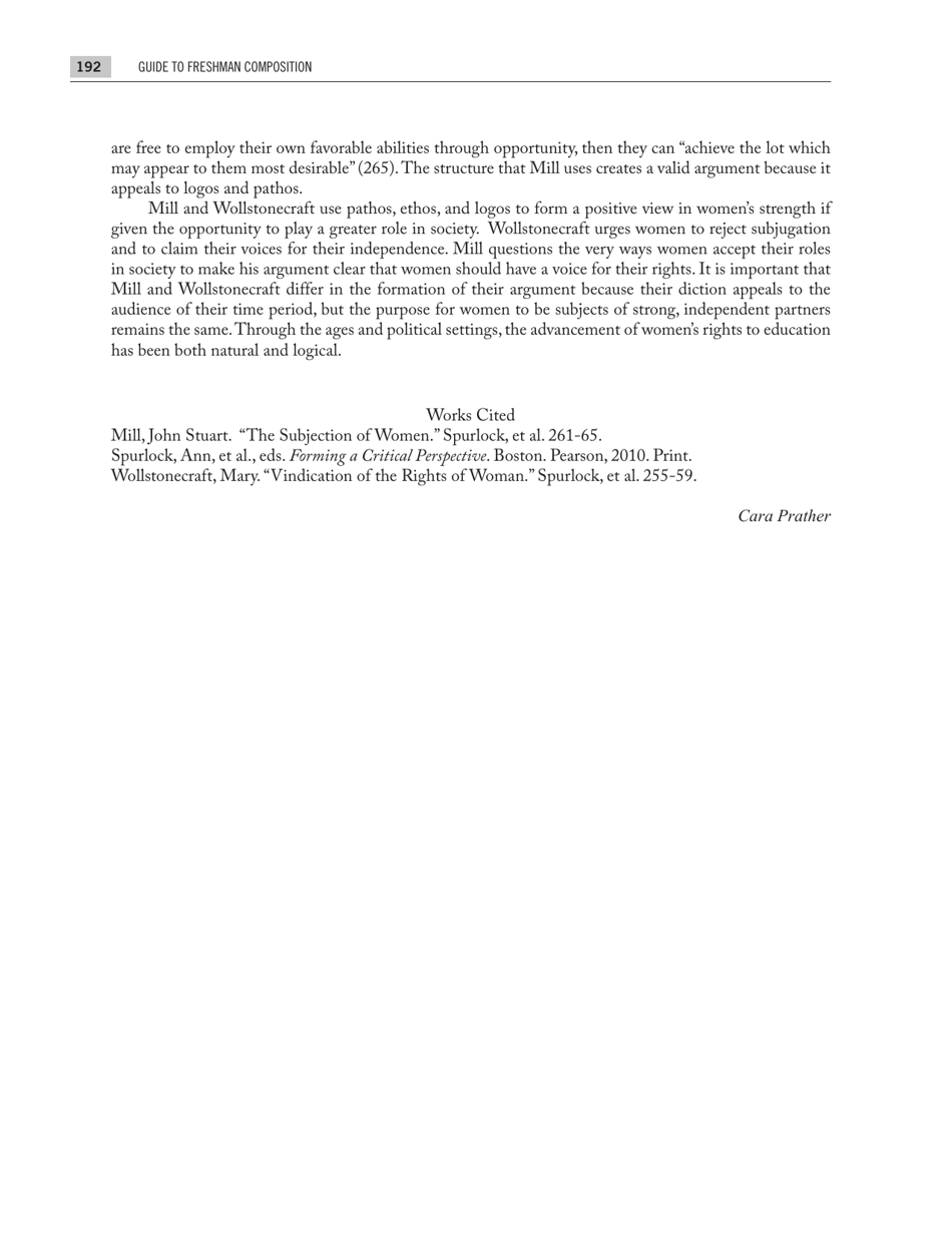 Guide to Freshman Composition / Comparative Analysis - Mississippi State University, Page 8