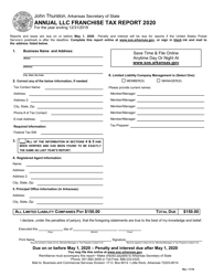 Annual LLC Franchise Tax Report - Arkansas