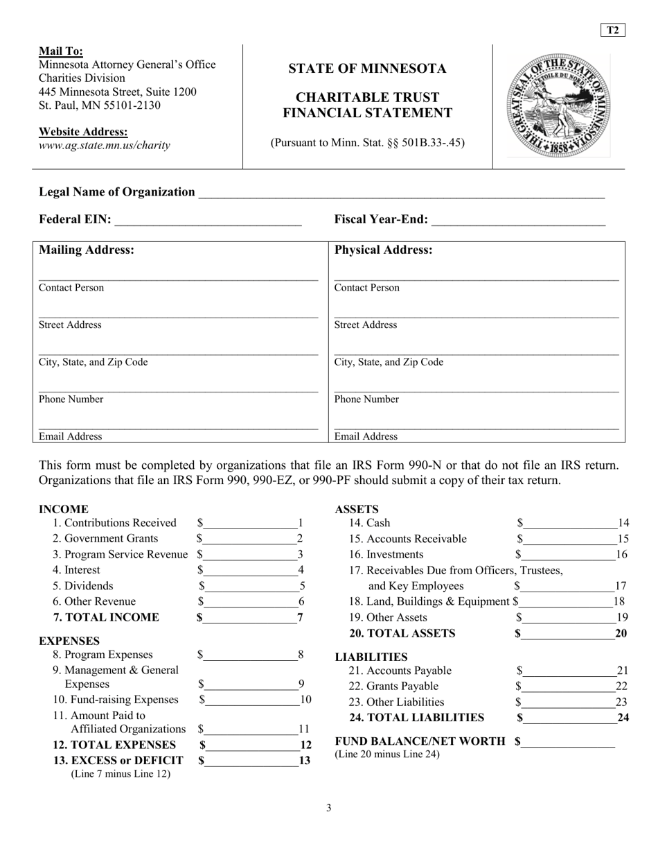 Charitable Trust Financial Statement - Minnesota, Page 3