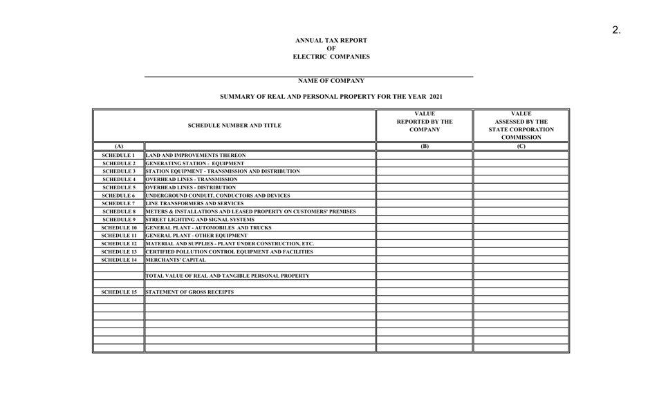 Form CCTD-3 Annual Tax Report of Electric Companies - Virginia, Page 6