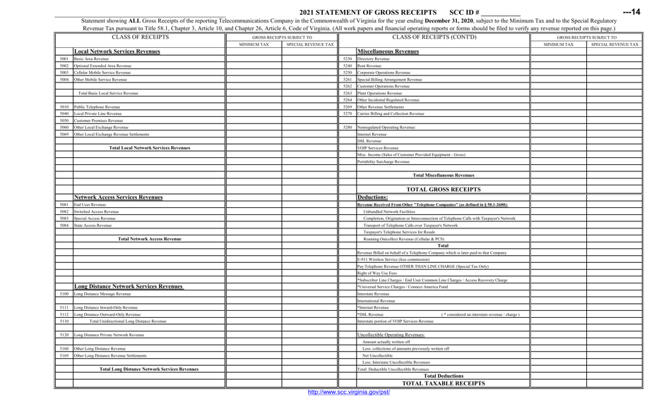Form C.C.T.D.6 Annual Tax Report of Telecommunications Companies - Virginia, Page 15
