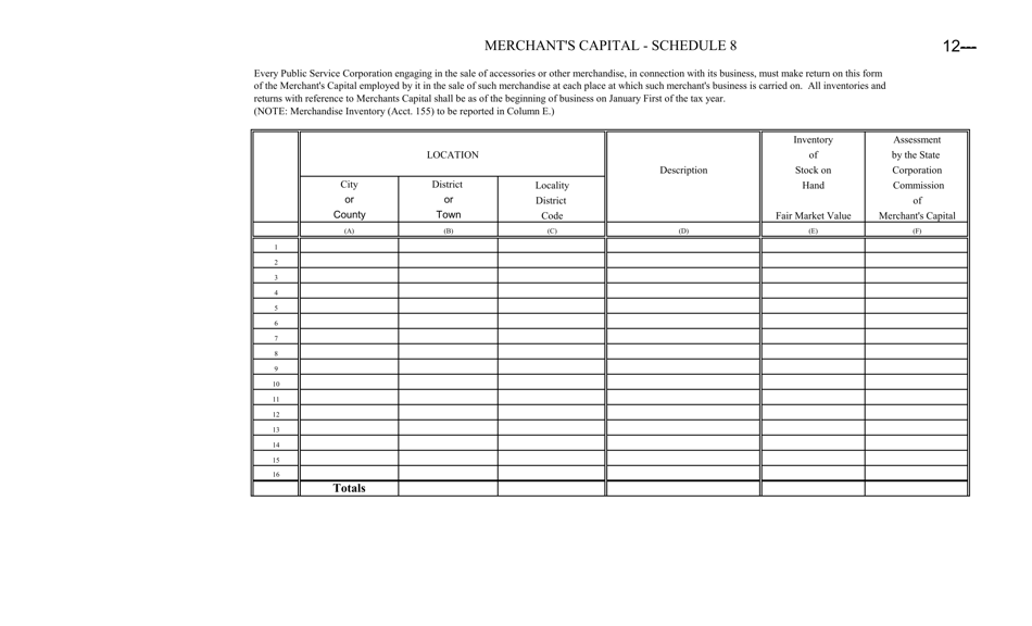 Form C.C.T.D.8 Annual Tax Report of Water Companies - Virginia, Page 14