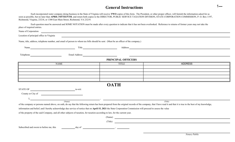 Form C.C.T.D.8 Annual Tax Report of Water Companies - Virginia, Page 3