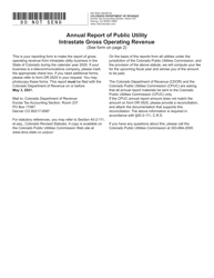 Form DR0525 Annual Report of Public Utility Intrastate Gross Operating Revenue - Colorado