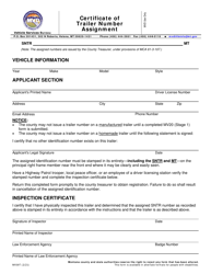 Form MV39T &quot;Certificate of Trailer Number Assignment&quot; - Montana