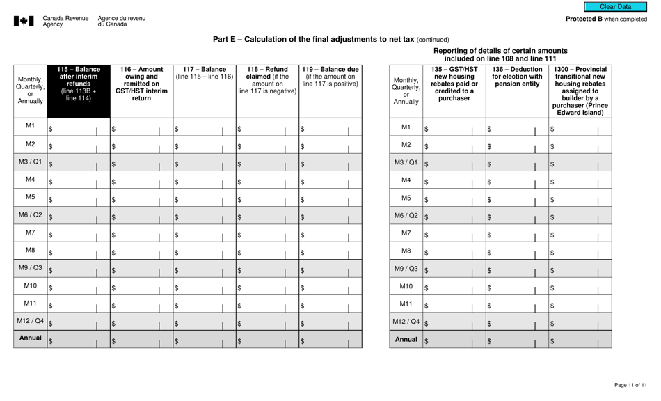 Form GST494 Download Fillable PDF or Fill Online Gst/Hst Final Return