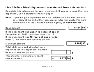 Form 5008-D Worksheet SK428 Saskatchewan - Large Print - Canada, Page 8