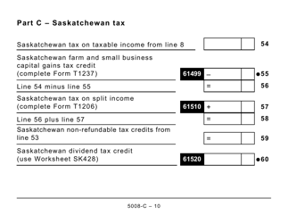 Form 5008-C (SK428) Saskatchewan Tax and Credits - Large Print - Canada, Page 10