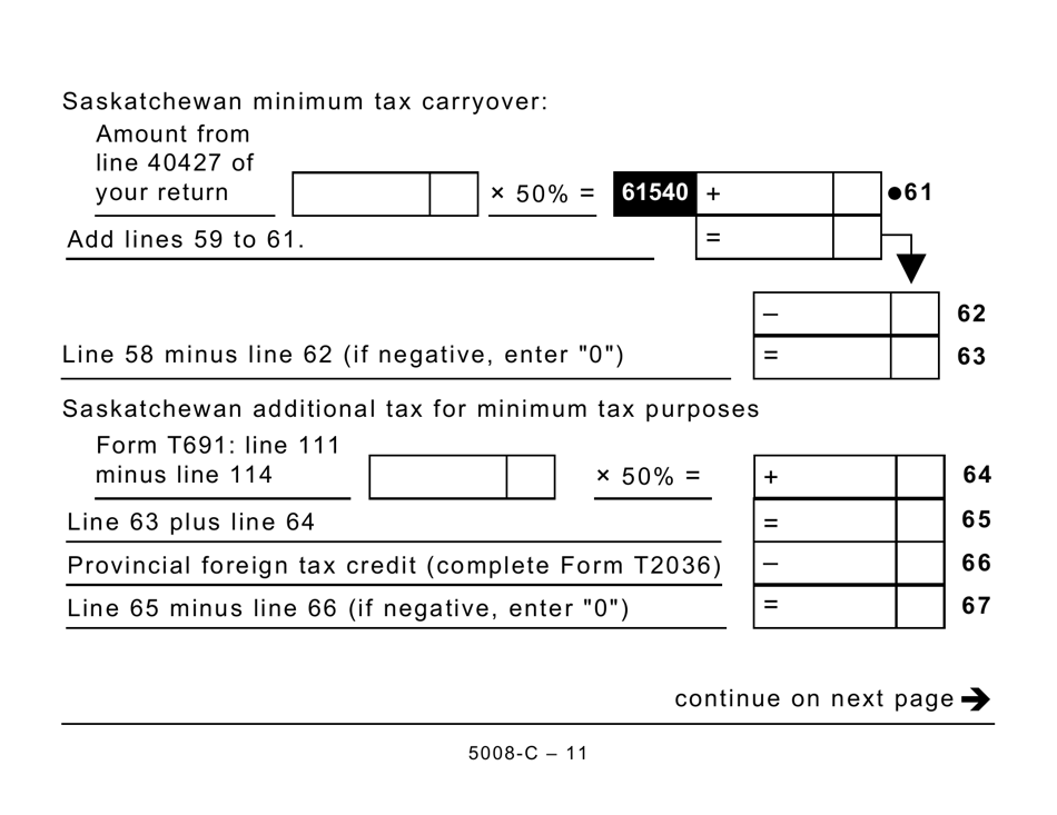 Form 5008-C (SK428) Saskatchewan Tax and Credits - Large Print - Canada, Page 11