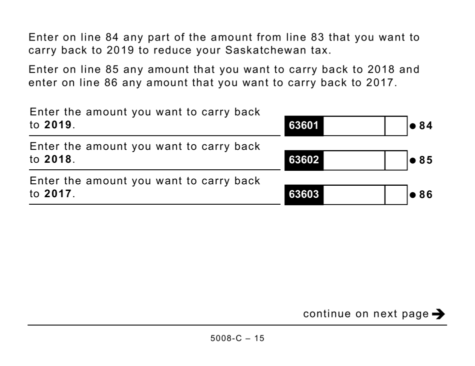 Form 5008-C (SK428) Saskatchewan Tax and Credits - Large Print - Canada, Page 15