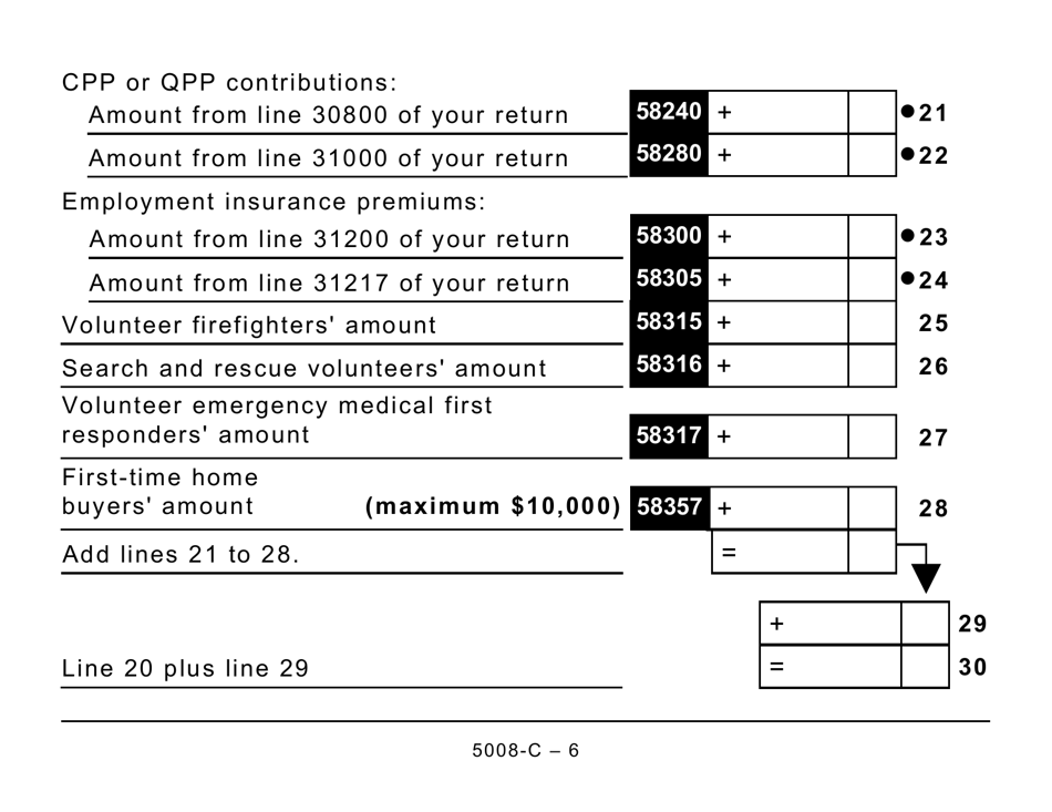 Form 5008-C (SK428) Saskatchewan Tax and Credits - Large Print - Canada, Page 6