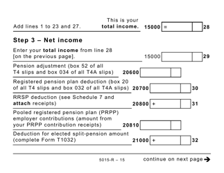 Form 5015-R Income Tax and Benefit Return - Large Print - Canada, Page 15