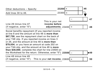 Form 5015-R Income Tax and Benefit Return - Large Print - Canada, Page 18