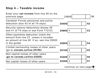 Form 5015-R Income Tax and Benefit Return - Large Print - Canada, Page 19