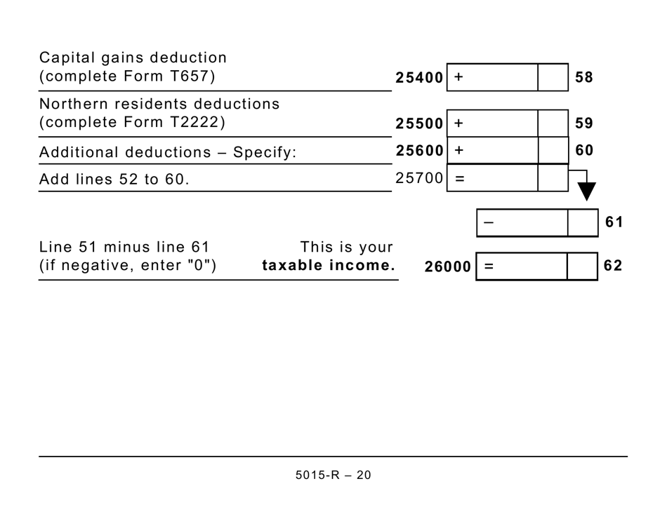 Form 5015-R Income Tax and Benefit Return - Large Print - Canada, Page 20
