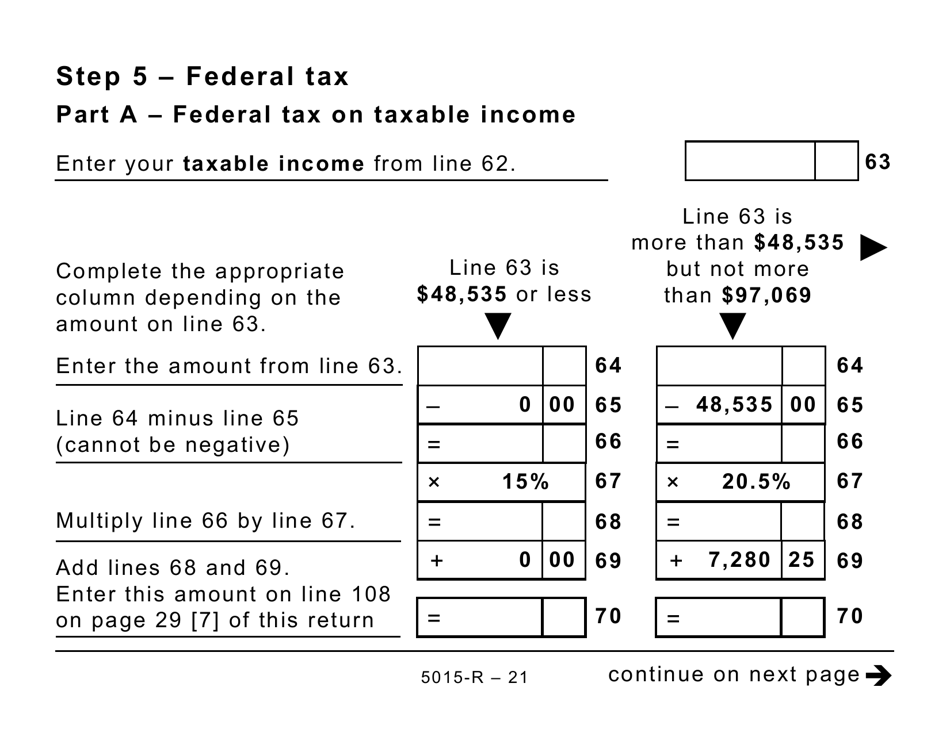 Form 5015-R Income Tax and Benefit Return - Large Print - Canada, Page 21