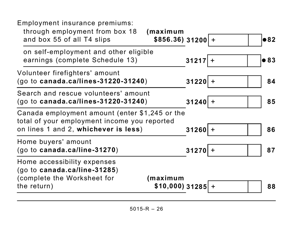 Form 5015-R Income Tax and Benefit Return - Large Print - Canada, Page 26