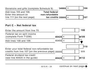 Form 5015-R Income Tax and Benefit Return - Large Print - Canada, Page 29