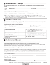 Form 975E &quot;Healthy Smiles, Clear Vision Application Form&quot; - New Brunswick, Canada, Page 2