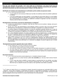 Forme CTQ-374 Autorisation D&#039;exploiter Un Systeme De Transport - Quebec, Canada (French), Page 7