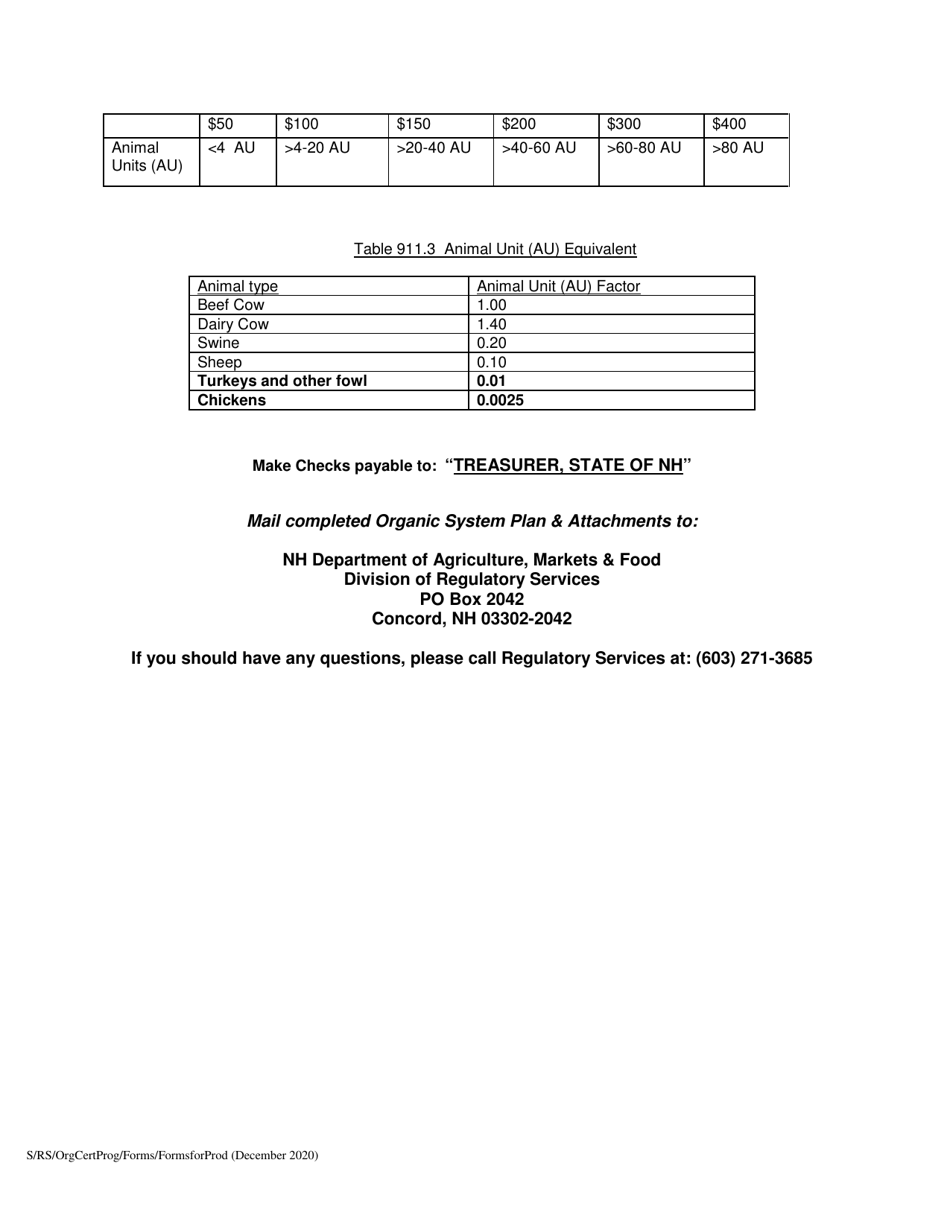 Organic System Plan (Osp) - Poultry  Other Fowl - New Hampshire, Page 10