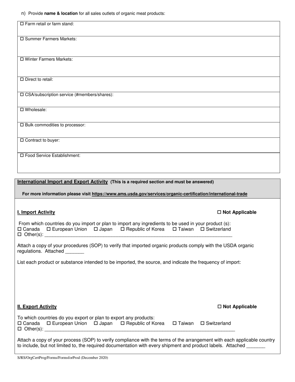 Organic System Plan (Osp) - Livestock Production - New Hampshire, Page 11