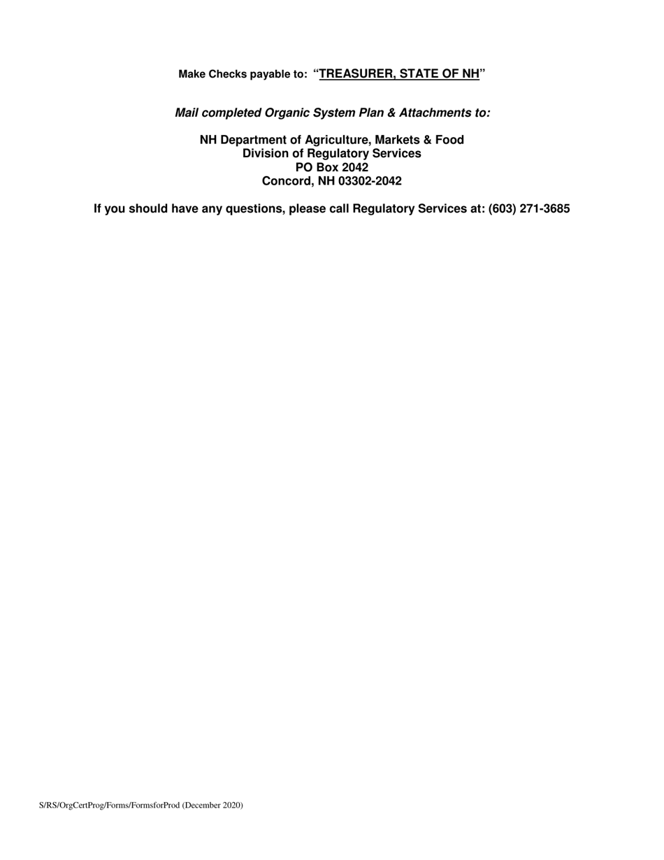Organic System Plan (Osp) - Livestock Production - New Hampshire, Page 13