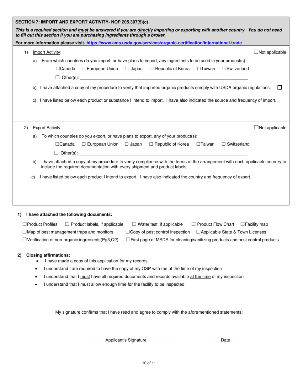 Organic System Plan - Processor  Handler - New Hampshire, Page 10