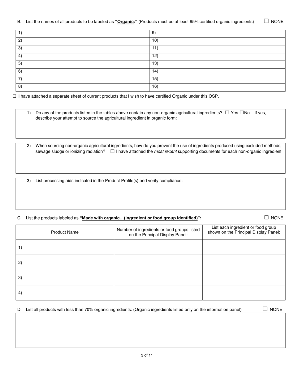 Organic System Plan - Processor  Handler - New Hampshire, Page 3