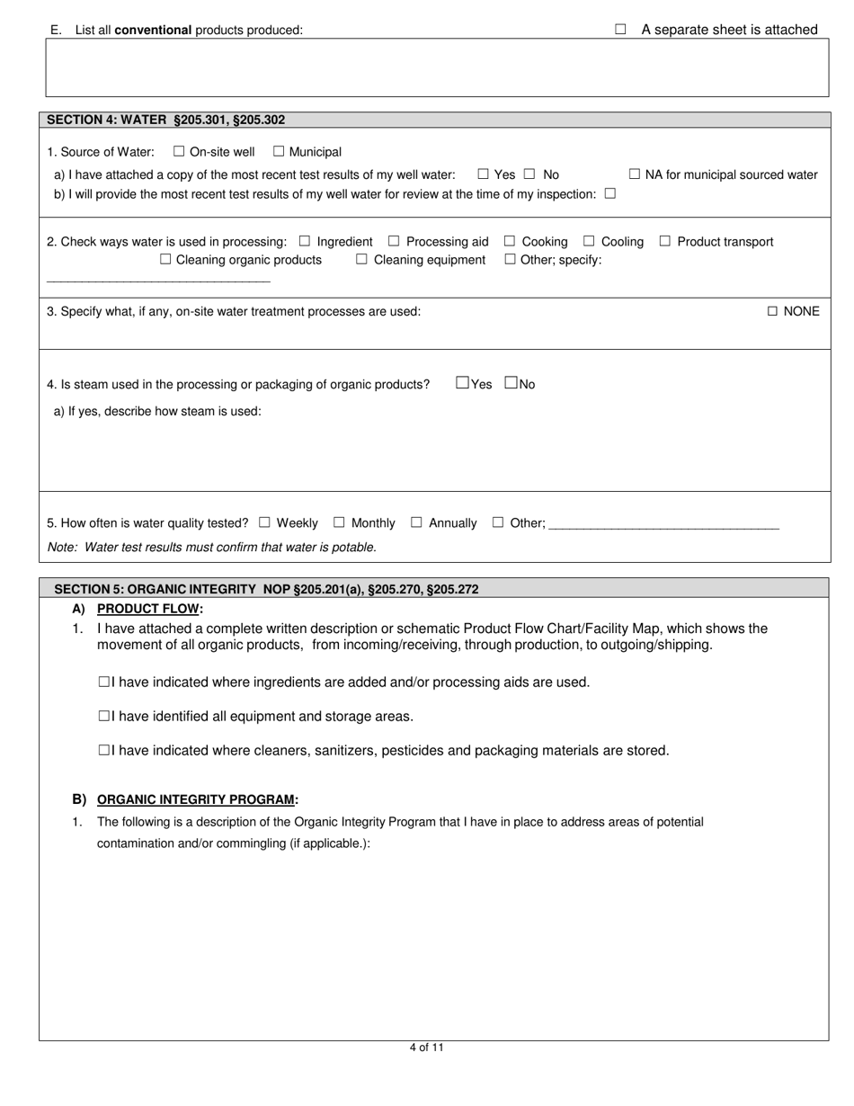 Organic System Plan - Processor  Handler - New Hampshire, Page 4